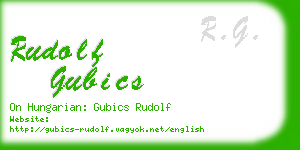 rudolf gubics business card